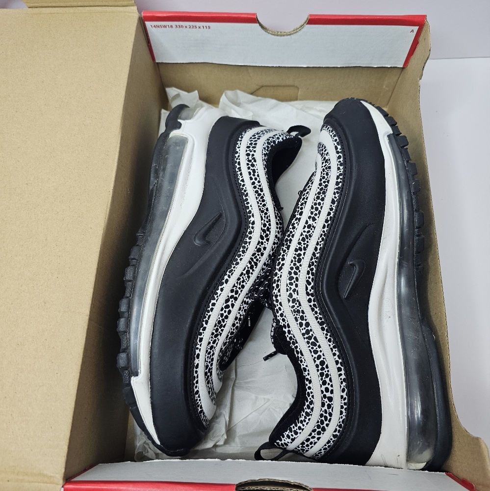 Nike Air Max 97 SE Phantom/Blk Chile Red Women Size 9 Mens 7.5 Made In Vietnam - Picture 11 of 16